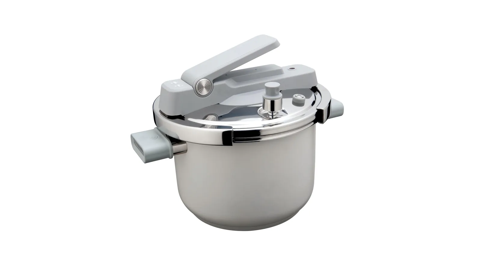 A single stainless steel pressure cooker photographed on white, standing for the one model a test report actually names